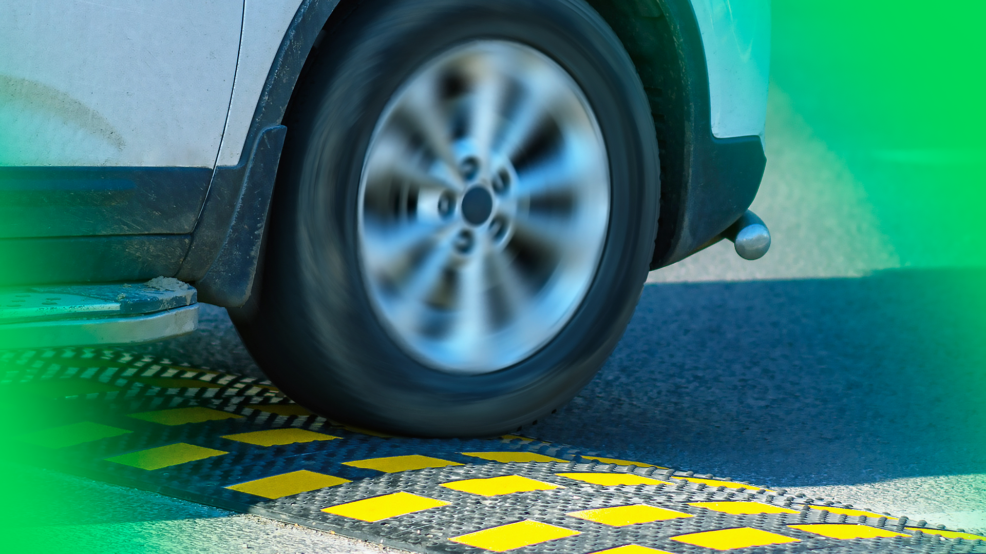 Imagem mostra teste de pneus em oficina