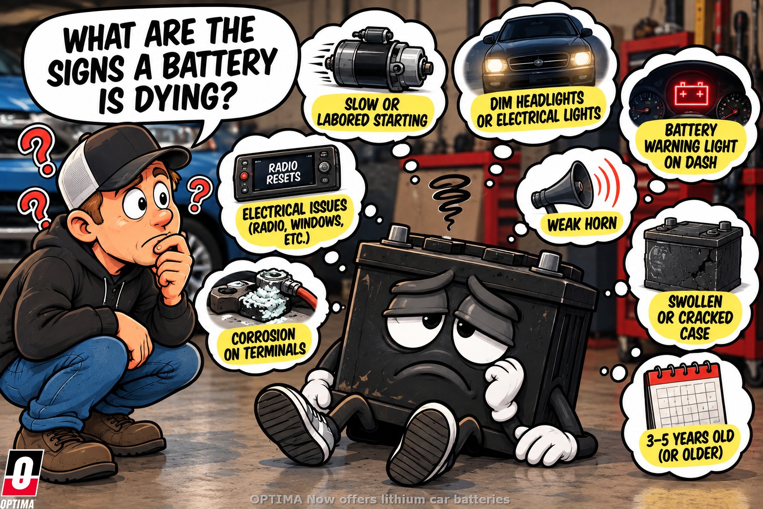 What are the signs a battery is dying