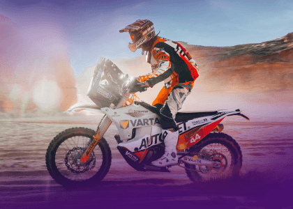 Motocross Biker in Desert