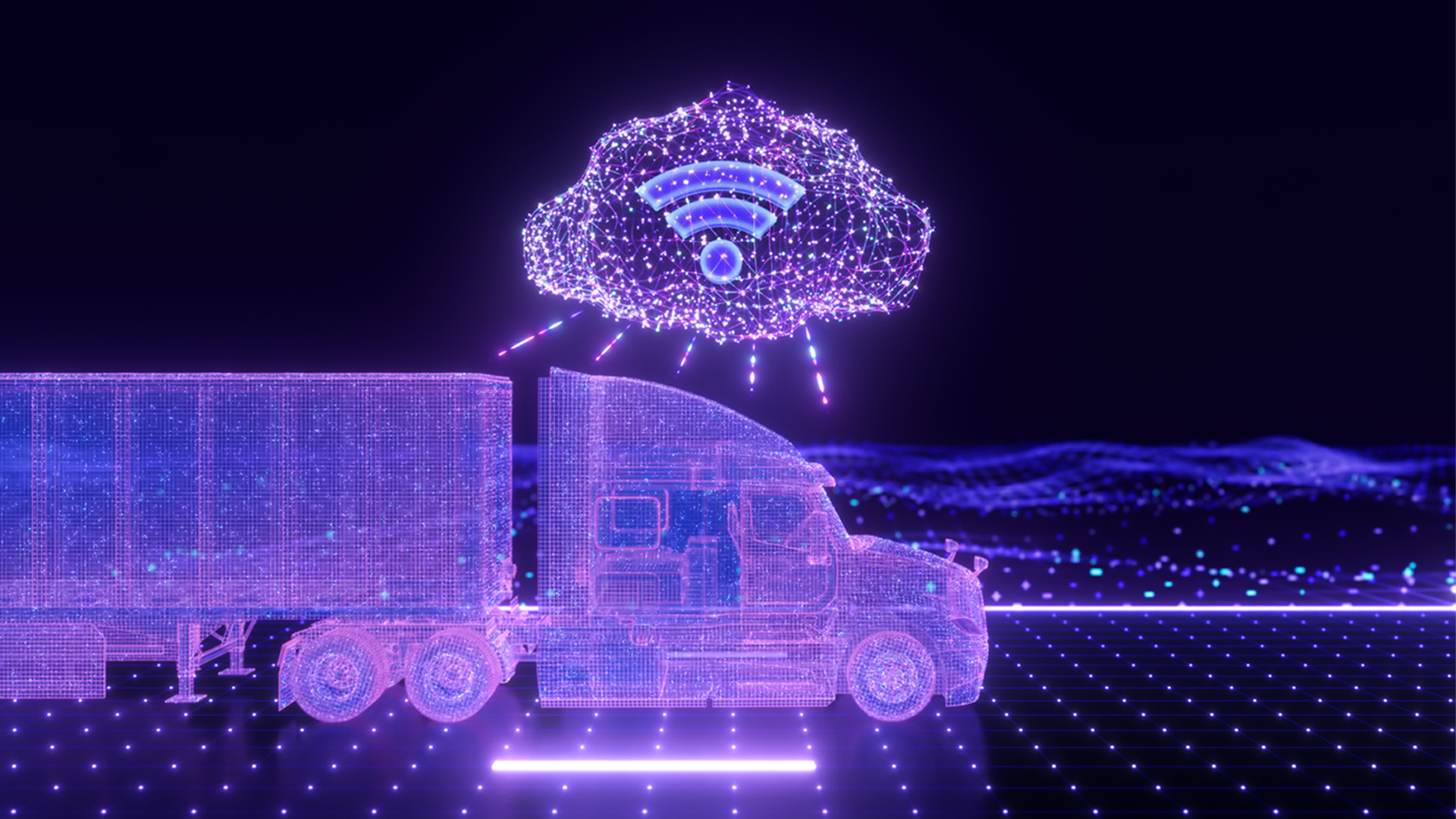 semi and cloud background