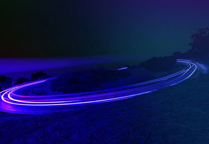 light around turn long exposure