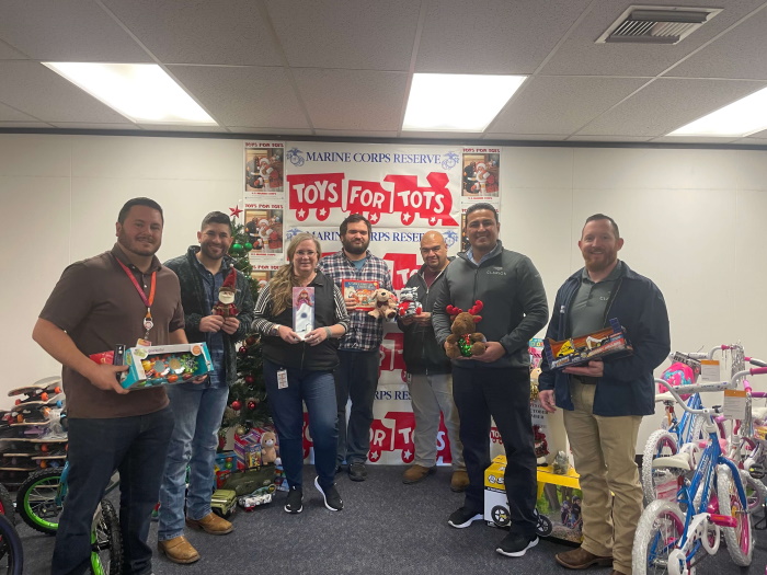 Employees at the Toys for Tots Holiday Drive