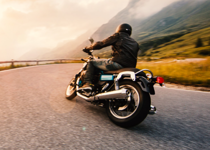 Motorcycle Riding on Open Road