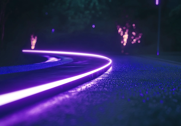 road with purple light abstract