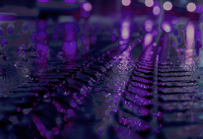 purple wet road