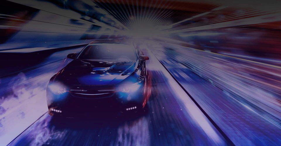 black-sedan-driving-with-distorted-lights-image