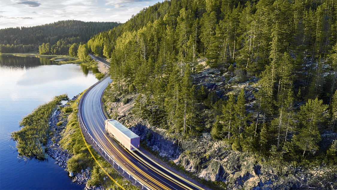 truck driving on highway