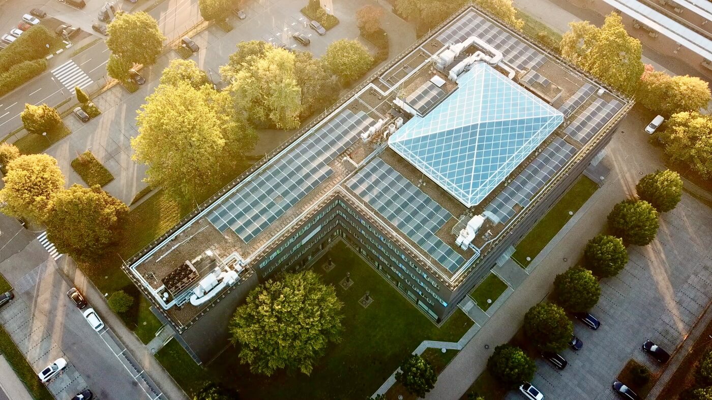 Aerial view of EMEA Headquarters