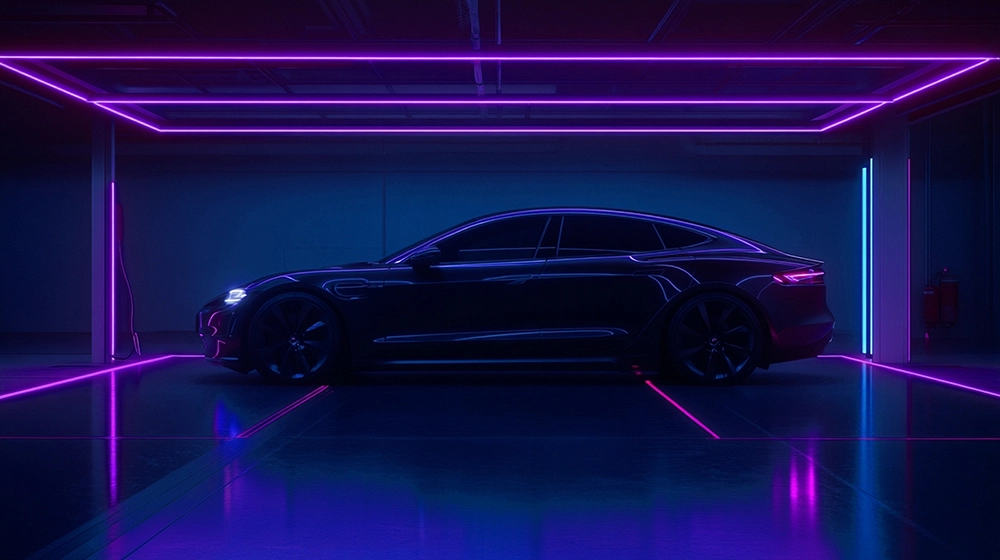 stock-modern-vehicle-under-lights vehicle under lights